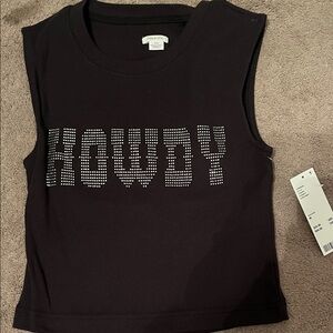 Black 'Howdy' Tank top Kimchi Blue